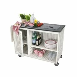 Trendfabrik Gartenregal "Rollwagen" Rollwagen Weiß/Anthrazit