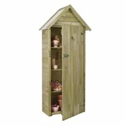 Trendfabrik Gerätehaus Gartenschrank, Holz, Braun Ca. B80 X T44 X H180 Cm Waldo Braun