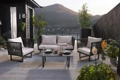 Trendfabrik Outdoor-Lounge-Set, 4-tlg. Ravene Schwarz/Grau -Zipper Geschäft 8600342900 9353557 prod 005