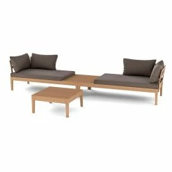 Trendfabrik Outdoor-Lounge-Set, 3-tlg. Gino Natur