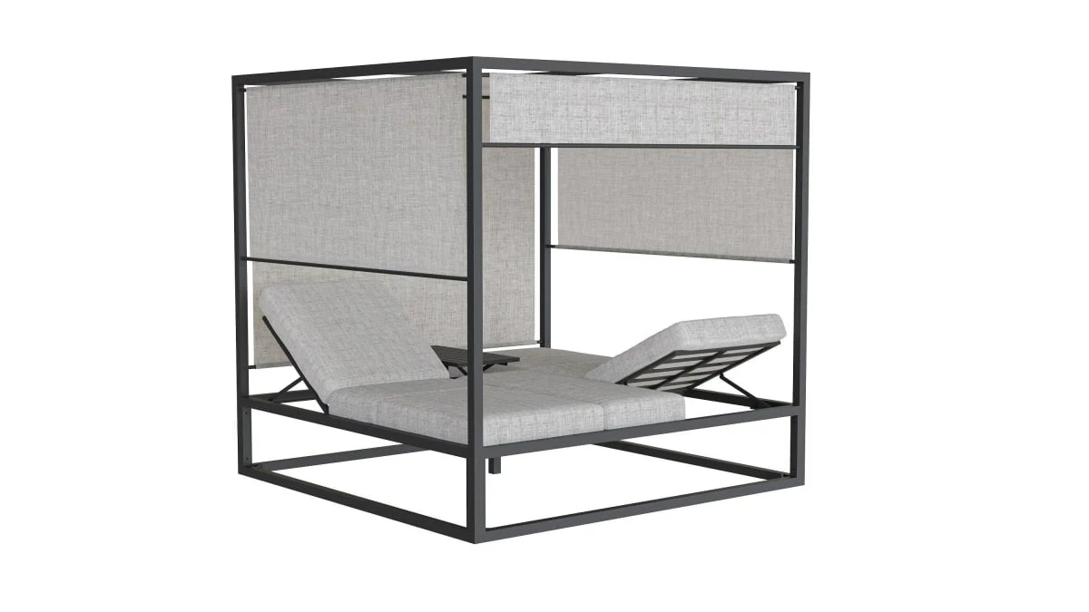 Trendfabrik Outdoor-Doppelliege M. Sonnendach Tana Anthrazit 2 Trendfabrik Outdoor-Doppelliege M. Sonnendach Tana Anthrazit – Bild 2