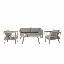 Trendfabrik Outdoor-Möbel-Set, 4-tlg. Campli Beige/Grau