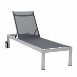 Trendfabrik Outdoor-Liege Kalabrien Silberfarben Metallic