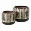 Trendfabrik Pflanztopf-Set, 2-tlg. Ivy Schwarz/Beige