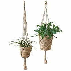 Trendfabrik Hänge-Pflanzkorb-Set, 2-tlg. Clarine Creme