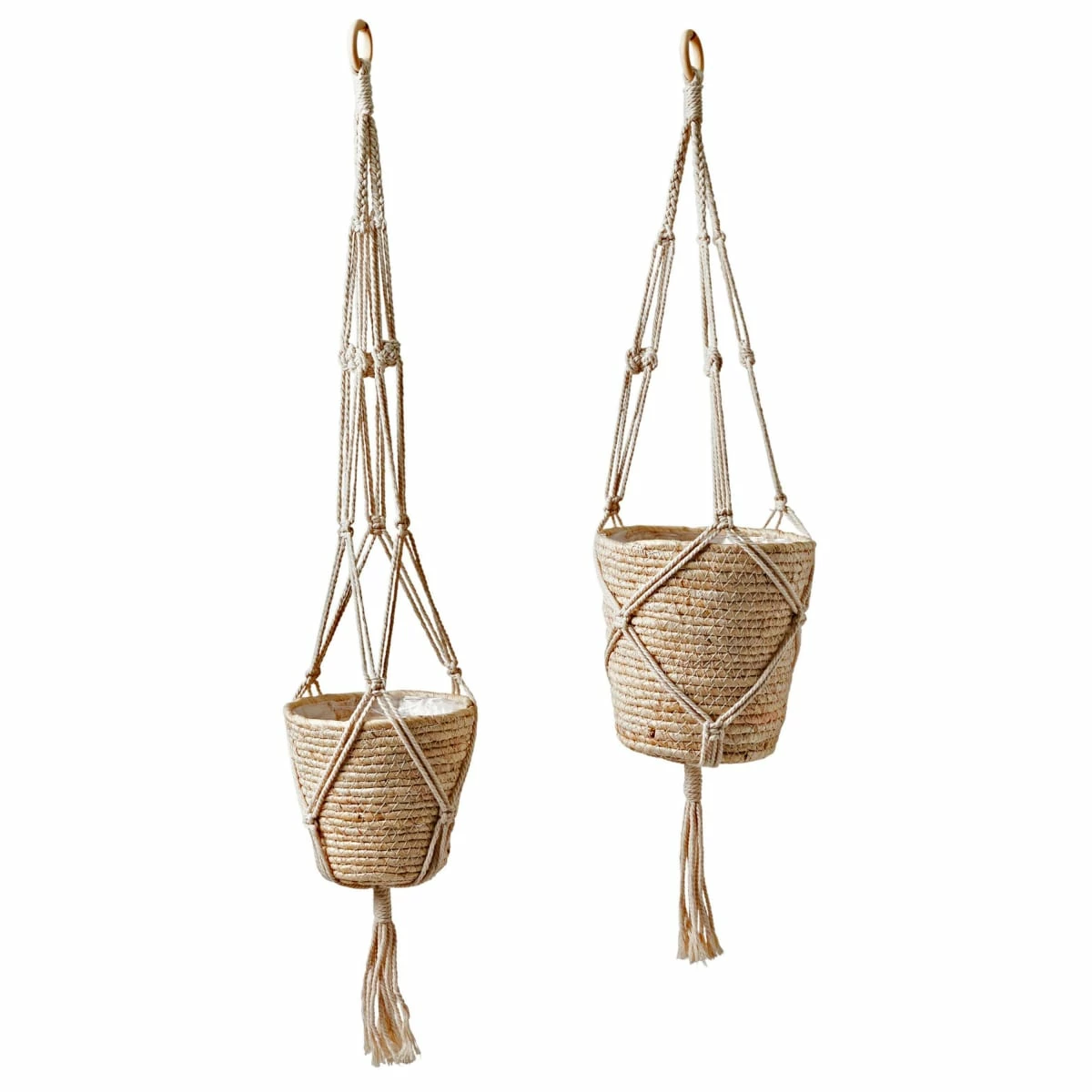 Trendfabrik Hänge-Pflanzkorb-Set, 2-tlg. Clarine Creme 2 Trendfabrik Hänge-Pflanzkorb-Set, 2-tlg. Clarine Creme – Bild 2