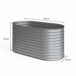 Oskar Hochbeet Kräuterbeet Gemüsebeet Oval 160x80x82cm Stahl Verzinkt Garten -Zipper Geschäft 8600343700 29021 prod 003