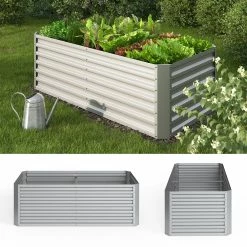 Oskar Hochbeet Kräuterbeet Gemüsebeet Rechteckig 180x90x60cm Stahl Verzinkt