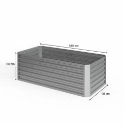 Oskar Hochbeet Kräuterbeet Gemüsebeet Rechteckig 180x90x60cm Stahl Verzinkt -Zipper Geschäft 8600343700 29022 prod 003