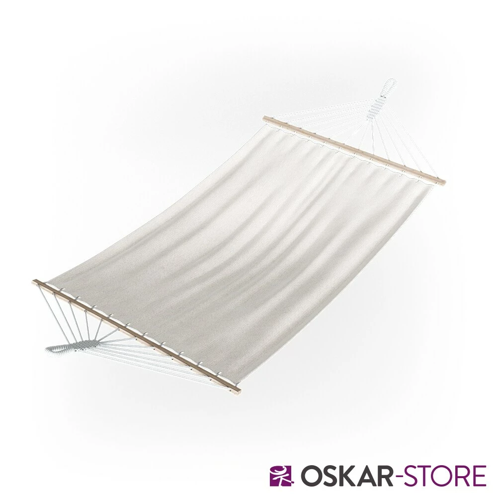 OSKAR Hängematte 190x120cm Stabhängematte Mehrpersonen-Matte Gartenliege-Weiß 2 OSKAR Hängematte 190x120cm Stabhängematte Mehrpersonen-Matte Gartenliege-Weiß – Bild 2