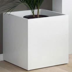 Vicco Blumenkasten Ruben Weiß 40x40cm Sitzhocker Blumen Übertopf Blumenkübel -Zipper Geschäft 8600343700 34273 prod 005