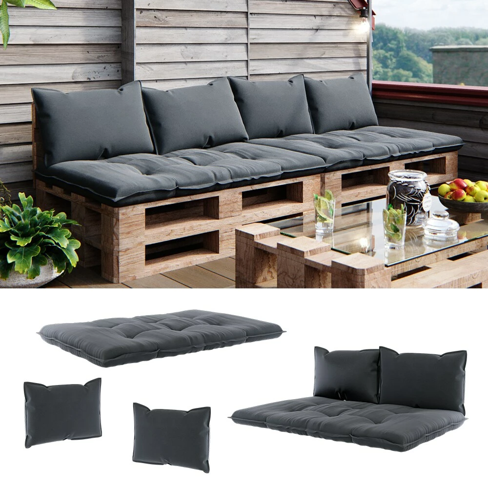 Vicco Palettenkissen Set Sitzkissen Rückenkissen Kansas Palettenmöbel Anthrazit (6er Set) 1 Vicco Palettenkissen Set Sitzkissen Rückenkissen Kansas Palettenmöbel Anthrazit (6er Set)