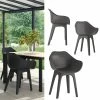 OK-Living Gartenstuhl Terrassenstuhl Balkonstuhl Ghibli Schwarz Schalensitz Set