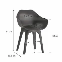 OK-Living Gartenstuhl Terrassenstuhl Balkonstuhl Ghibli Schwarz Schalensitz Set -Zipper Geschäft 8600343700 37256 prod 003