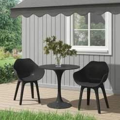 OK-Living Gartenstuhl Terrassenstuhl Balkonstuhl Ghibli Schwarz Schalensitz Set -Zipper Geschäft 8600343700 37256 prod 004