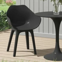 OK-Living Gartenstuhl Terrassenstuhl Balkonstuhl Ghibli Schwarz Schalensitz Set -Zipper Geschäft 8600343700 37256 prod 005