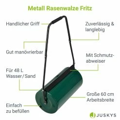 Juskys Garten Rasenwalze Fritz Aus Metall Befüllbar Mit 48L Wasser / Sand – Inkl. Schmutzabweiser 8 Juskys Garten Rasenwalze Fritz Aus Metall Befüllbar Mit 48L Wasser / Sand – Inkl. Schmutzabweiser -Zipper Geschäft 8600348200 51684837 prod 003