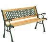 Juskys Gartenbank Pisa – 2-Sitzer Sitzbank Mit Armlehnen & Rückenlehne – 122x54x73 Cm