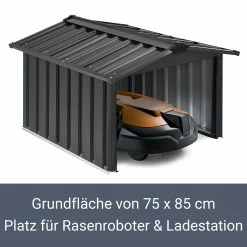 Juskys Mähroboter Garage Mit Satteldach | Rasenmäher Dach Carport Aus Metall | 86 × 98 × 63 Cm -Zipper Geschäft 8600348200 65251997 prod 004