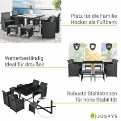 Juskys Polyrattan Sitzgruppe Baracoa L 9-teilig – Gartenmöbel Wetterfest, Stapelbar Für Garten 9 Juskys Polyrattan Sitzgruppe Baracoa L 9-teilig – Gartenmöbel Wetterfest, Stapelbar Für Garten -Zipper Geschäft 8600348200 69595995 prod 004