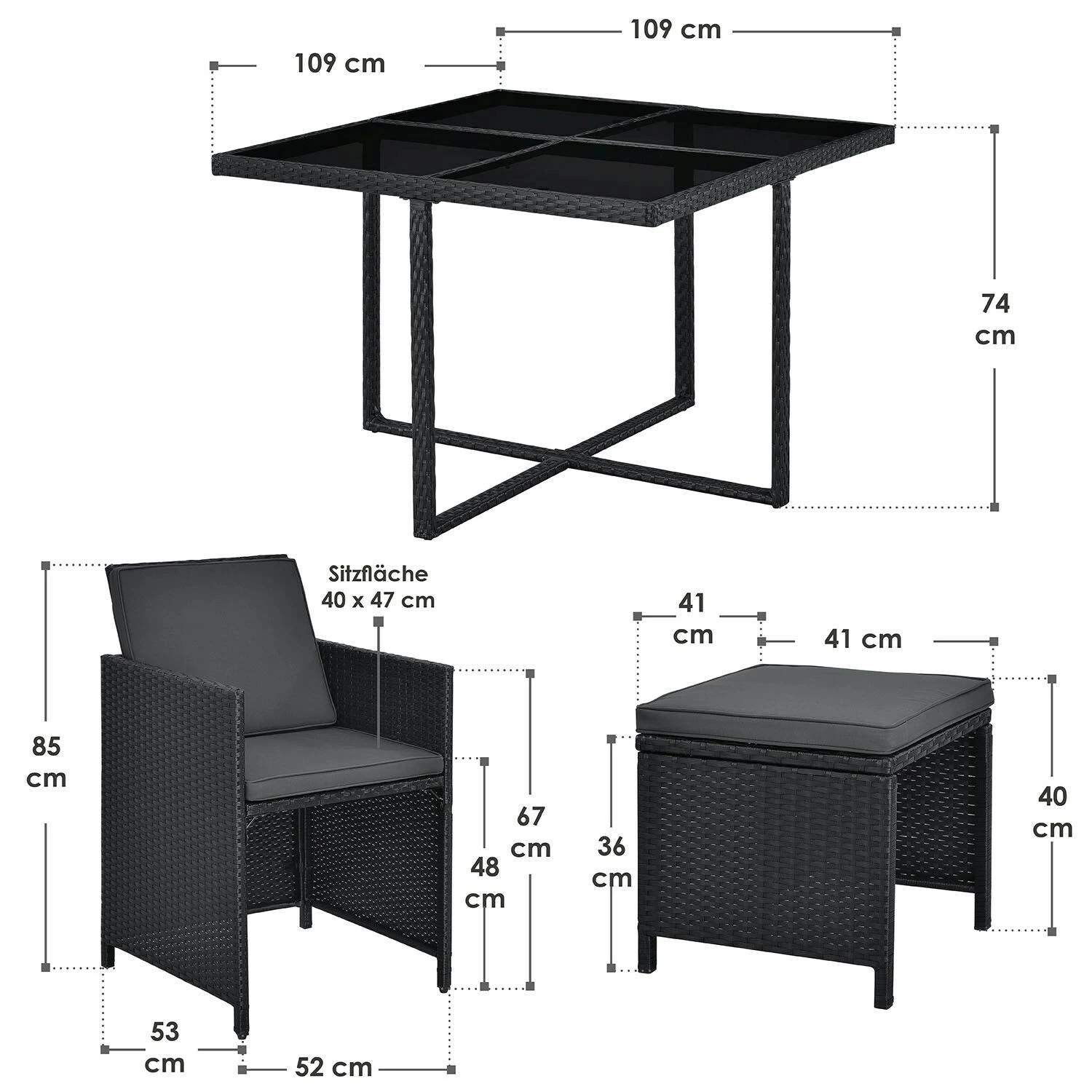 Juskys Polyrattan Sitzgruppe Baracoa L 9-teilig – Gartenmöbel Wetterfest, Stapelbar Für Garten 6 Juskys Polyrattan Sitzgruppe Baracoa L 9-teilig – Gartenmöbel Wetterfest, Stapelbar Für Garten – Bild 6