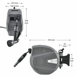 Juskys Schlauchtrommel Flowwater 10 M – Schlauchbox Mit Flexibler Wandhalterung & Aufrollautomatik -Zipper Geschäft 8600348200 71593976 prod 006