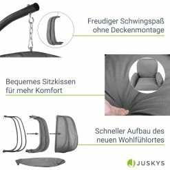 Juskys Hängesessel Lani Aus Textilgewebe Mit Gestell & Kissen, Bis 160kg, Für Outdoor & Indoor 10 Juskys Hängesessel Lani Aus Textilgewebe Mit Gestell & Kissen, Bis 160kg, Für Outdoor & Indoor -Zipper Geschäft 8600348200 78183188 prod 005
