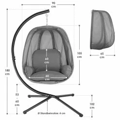 Juskys Hängesessel Lani Aus Textilgewebe Mit Gestell & Kissen, Bis 160kg, Für Outdoor & Indoor 11 Juskys Hängesessel Lani Aus Textilgewebe Mit Gestell & Kissen, Bis 160kg, Für Outdoor & Indoor -Zipper Geschäft 8600348200 78183188 prod 006