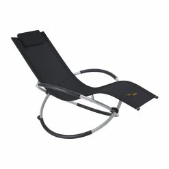 SAMAX Gartenliege Faltbar Mit Kopfkissen - Rocky In Schwarz