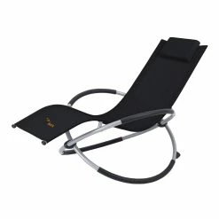 SAMAX Gartenliege Faltbar Mit Kopfkissen - Rocky In Schwarz -Zipper Geschäft 8600348300 8140 prod 003