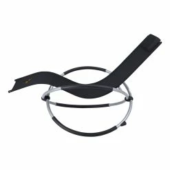 SAMAX Gartenliege Faltbar Mit Kopfkissen - Rocky In Schwarz -Zipper Geschäft 8600348300 8140 prod 004