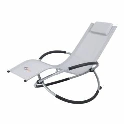 SAMAX Gartenliege Faltbar Mit Kopfkissen - Rocky In Grau -Zipper Geschäft 8600348300 8142 prod 003