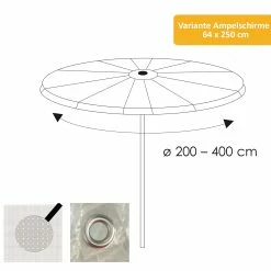 WEHNCKE Party Garten Schirm Schutzhülle - Sonnen Schirm Hülle Haube Abdeckung PE Variante: Für Markt-&Partyschirme 28x155 Cm -Zipper Geschäft 8600354700 A2306 3795 prod 004