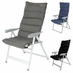 BO-CAMP Klappstuhl Polster Sitz Auflage Hochlehner Camping Stuhl Kissen Olefin Farbe: Schwarz