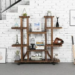 Yaheetech Blumenregal Holz 6 Ebenen Blumenständer Blumenbank Mit Rädern Für Balkon Wohzimmer Outdoor Garten -Zipper Geschäft 8600357600 A138 138 prod 003