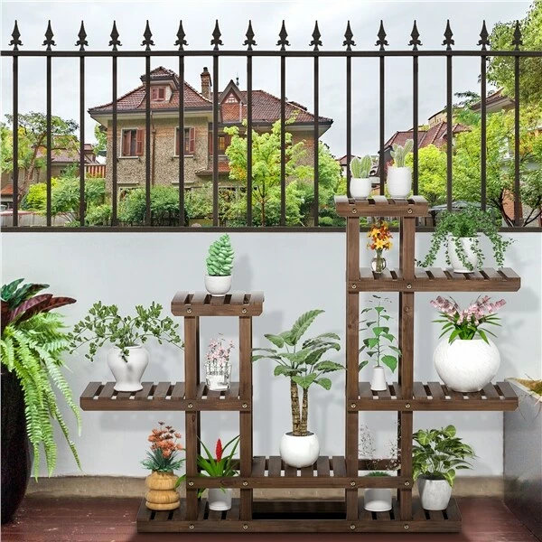 Yaheetech Pflanzenregal Holz Blumenregal 6 Ebenen Blumentreppe Garten Pflanzentreppe Outdoor Blumenständer Mehrstöckig Holzregal, 120,5x25x96,5 Cm 5 Yaheetech Pflanzenregal Holz Blumenregal 6 Ebenen Blumentreppe Garten Pflanzentreppe Outdoor Blumenständer Mehrstöckig Holzregal, 120,5x25x96,5 Cm – Bild 5