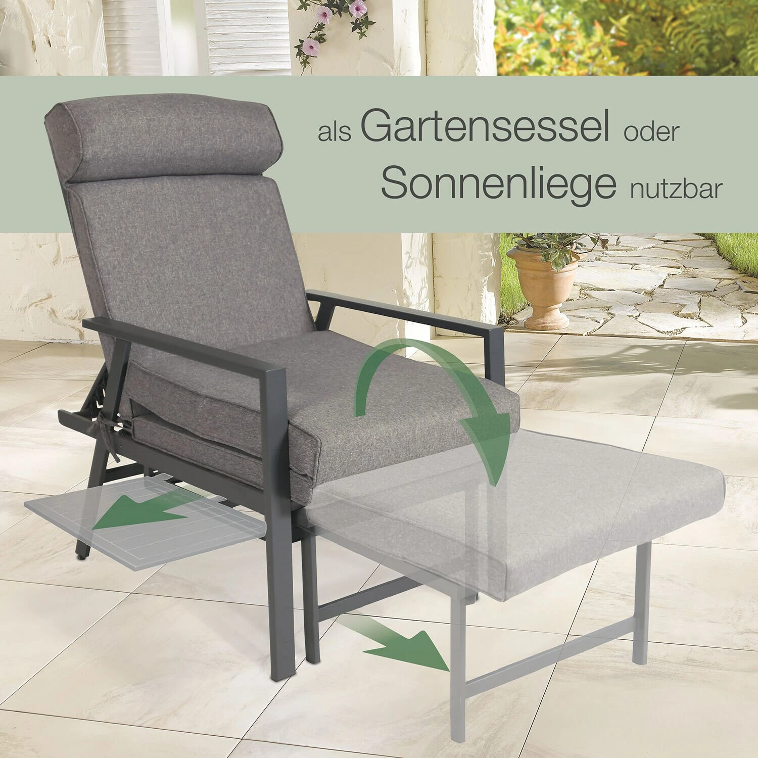 Aktivshop Garten-Liegesessel Aktiv »Deluxe« Mit Tisch 3 Aktivshop Garten-Liegesessel Aktiv »Deluxe« Mit Tisch – Bild 3
