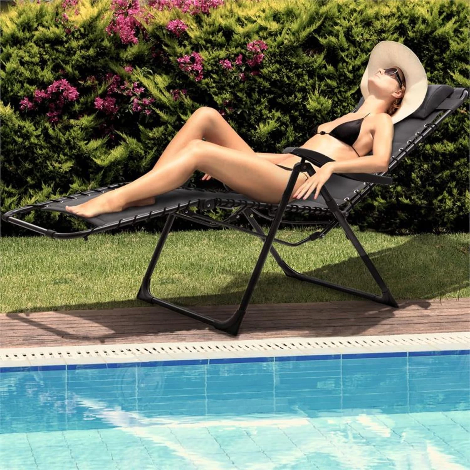 Blumfeldt California Dreaming Sonnenliege, Polsterung, Stahlrahmen, Grau 3 Blumfeldt California Dreaming Sonnenliege, Polsterung, Stahlrahmen, Grau – Bild 3