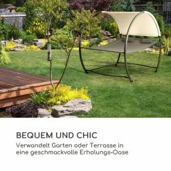 Blumfeldt Umbria Doppel-Hängematte Freistehend Stahlrahmen Kissen Dach Grau -Zipper Geschäft 8600359300 12419 prod 004