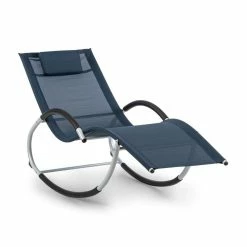 Blumfeldt Westwood Rocking Chair Schaukelliege Ergonomisch Aluminium Dunkelblau