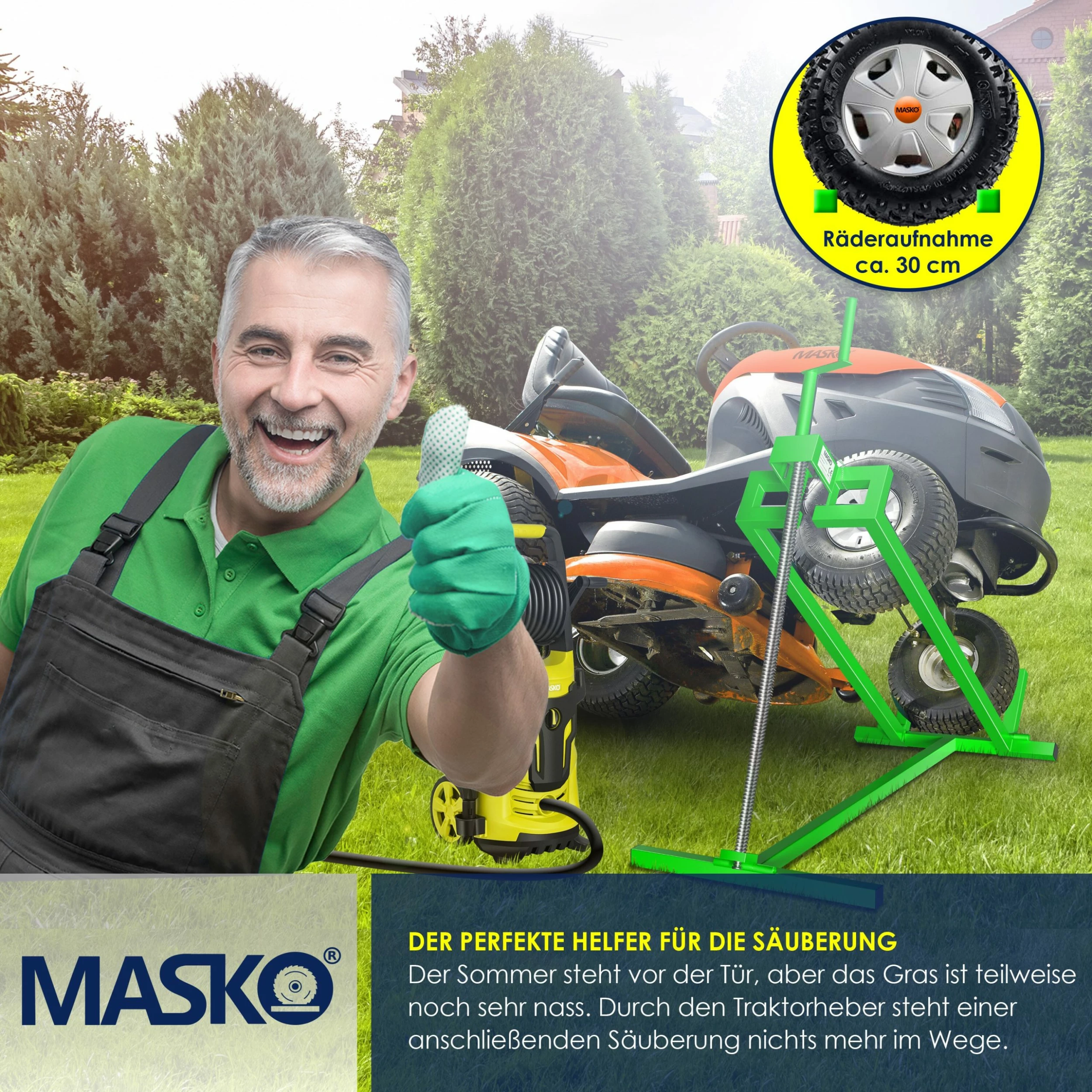 MASKO® Rasentraktor Heber 400kg Aufsitzmäher Hebevorrichtung Rasentraktorheber Reinig.Hilfe Hebebühne 4 MASKO® Rasentraktor Heber 400kg Aufsitzmäher Hebevorrichtung Rasentraktorheber Reinig.Hilfe Hebebühne – Bild 4