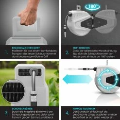 KESSER® Schlauchtrommel Schlauchaufroller Wasser | Multi-Handbrause | 180° Schwenkbar | Aufwickelstopper | Wandhalterung | Wand-Schlauchbox | Wasserschlauchtrommel | Gartenschlauch | -Zipper Geschäft 8600364700 19721 prod 004
