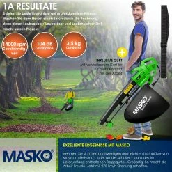 MASKO® Elektro Laubsauger 3in1 Elektrischer 3000W 45L Laubbläser Laubhäcksler -Zipper Geschäft 8600364700 19897 prod 005