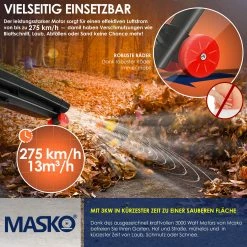 MASKO® Elektro Laubsauger 3in1 Elektrischer 3000W 45L Laubbläser Laubhäcksler -Zipper Geschäft 8600364700 19898 prod 006