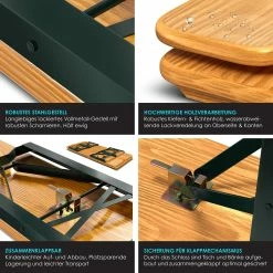 KESSER® Bierzeltgarnitur 3 Teilig Gartenmöbel-Set | Klappbar 170 X 46 X 75cm | 2X Bierbänke 1x Biertisch | Festzeltgarnitur Biertisch Stehtisch Sitzgarnitur Holz -Zipper Geschäft 8600364700 20113 prod 003