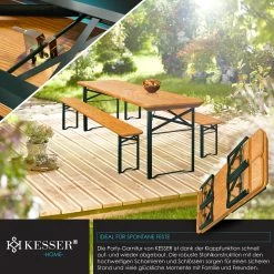 KESSER® Bierzeltgarnitur 3 Teilig Gartenmöbel-Set | Klappbar 170 X 46 X 75cm | 2X Bierbänke 1x Biertisch | Festzeltgarnitur Biertisch Stehtisch Sitzgarnitur Holz -Zipper Geschäft 8600364700 20113 prod 004