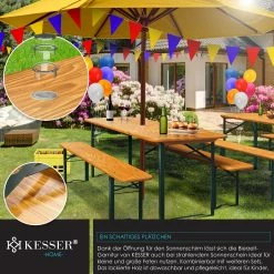 KESSER® Bierzeltgarnitur 3 Teilig Gartenmöbel-Set | Klappbar 170 X 46 X 75cm | 2X Bierbänke 1x Biertisch | Festzeltgarnitur Biertisch Stehtisch Sitzgarnitur Holz -Zipper Geschäft 8600364700 20113 prod 006