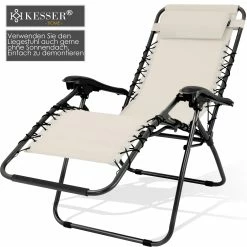 KESSER® - Sonnenliege Liegestuhl Mit Sonnendach Getränkehalter | Verstellbar Rückenlehne | Abnehmbares Kopfkissen Kopfpolster| Klappbar | Stahlrahmen | Garten Liege Hochlehner | Gartenstuhl -Zipper Geschäft 8600364700 20436 prod 003