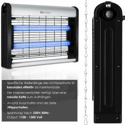KESSER® Insektenvernichter Elektrisch UV LED Insektenfalle Mückenlampe Fliegenfänger Fliegenfalle, 25m² Inkl. Kettenaufhängung Insektenkiller Für Innenräume, Garten, Terrasse, Restaurant -Zipper Geschäft 8600364700 21020 prod 006