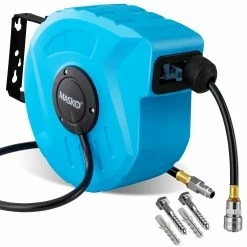 MASKO® Druckluftschlauch Aufroller Automatisch 1/4 Anschluss - Schlauchtrommel Wandschlauchhalter Schlauchaufroller Druckluftschlauch-Aufroller Druckluftschlauch-trommel